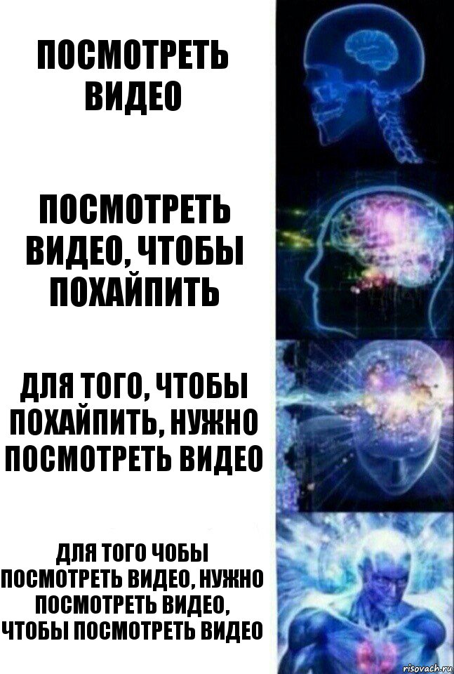 Посмотреть видео Посмотреть видео, чтобы похайпить для того, чтобы похайпить, нужно посмотреть видео Для того чобы посмотреть видео, нужно посмотреть видео, чтобы посмотреть видео, Комикс  Сверхразум