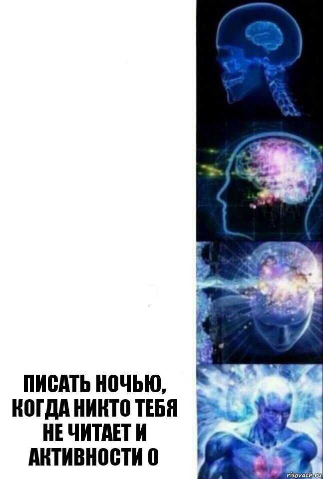    писать ночью, когда никто тебя не читает и активности 0, Комикс  Сверхразум