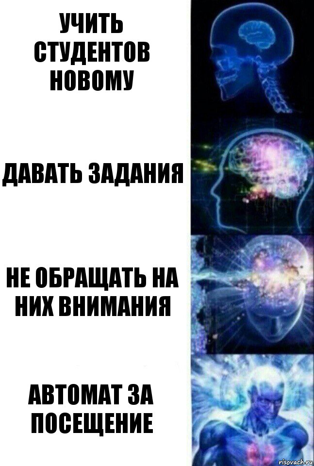 Учить студентов новому Давать задания Не обращать на них внимания Автомат за посещение, Комикс  Сверхразум