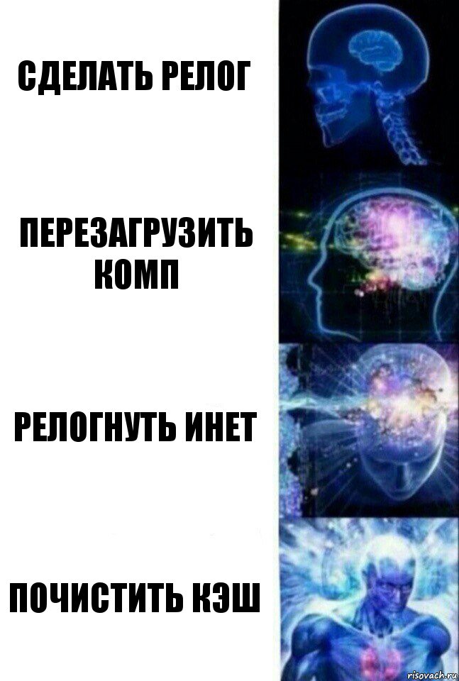 сделать релог перезагрузить комп релогнуть инет почистить кэш, Комикс  Сверхразум