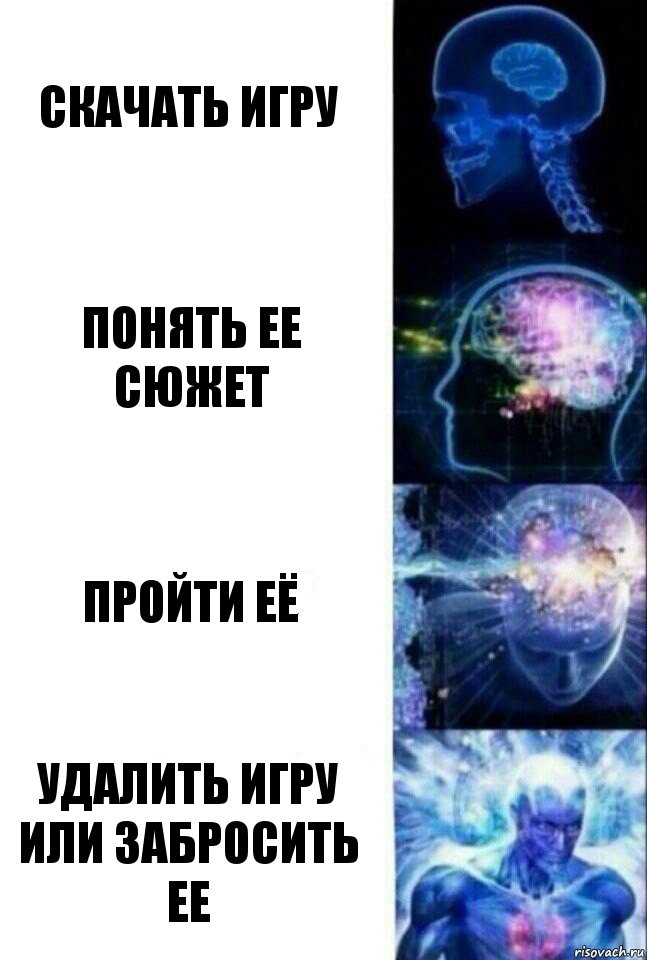 Скачать игру Понять ее Сюжет Пройти её Удалить игру или забросить ее, Комикс  Сверхразум