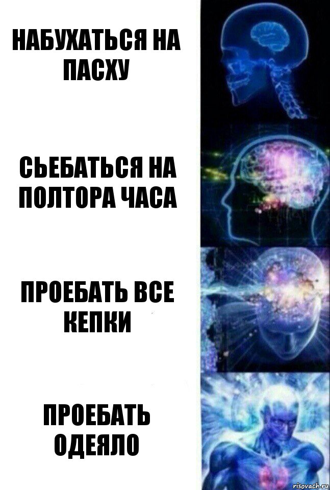 набухаться на пасху сьебаться на полтора часа проебать все кепки проебать одеяло, Комикс  Сверхразум