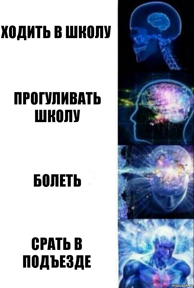 Ходить в школу Прогуливать школу болеть срать в подъезде, Комикс  Сверхразум