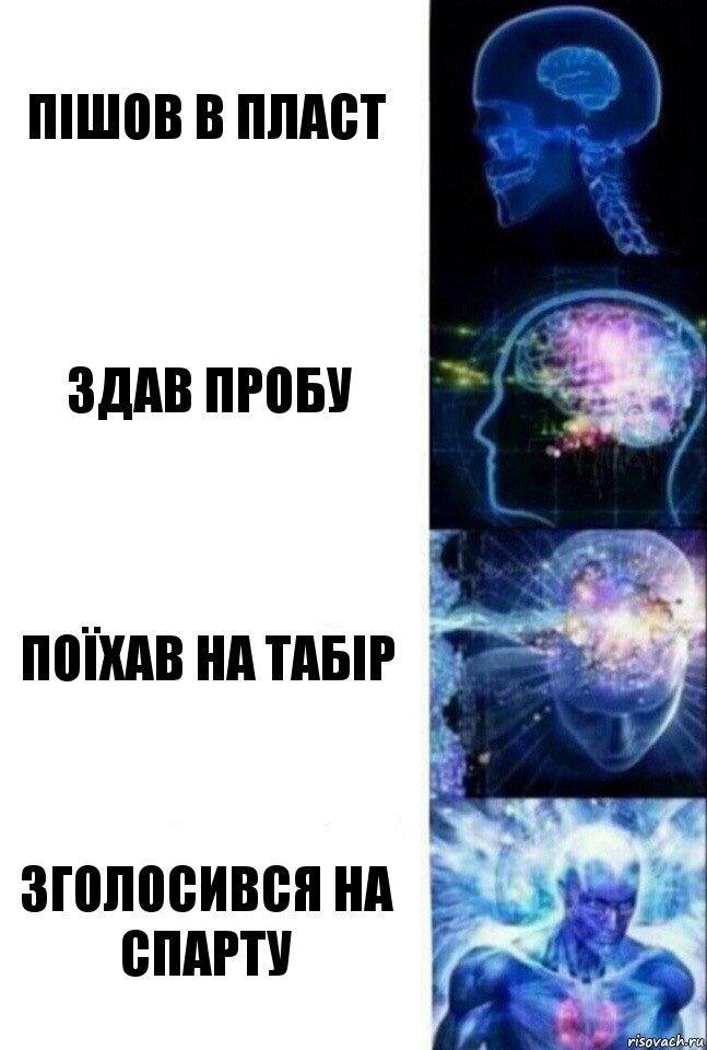 пішов в пласт здав пробу поїхав на табір зголосився на спарту, Комикс  Сверхразум