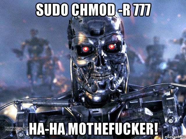 sudo chmod -r 777 ha-ha mothefucker!, Мем   Терминатор