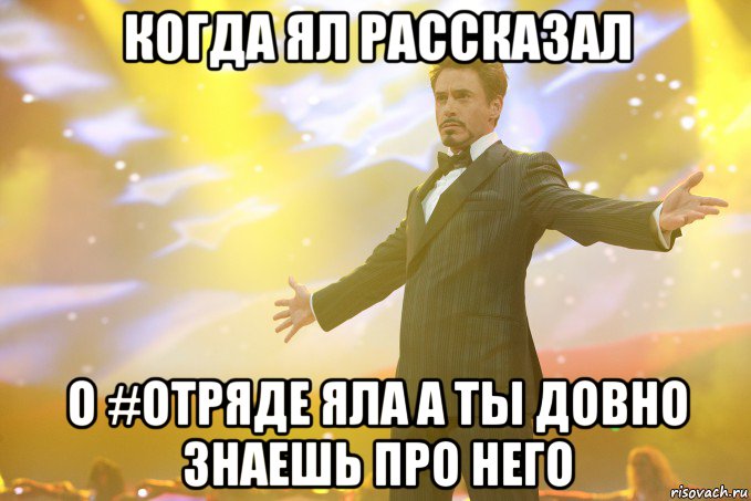 когда ял рассказал о #отряде яла а ты довно знаешь про него, Мем Тони Старк (Роберт Дауни младший)