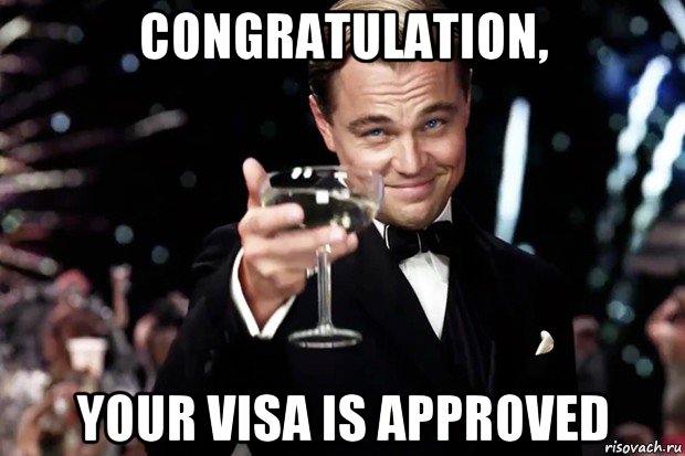 congratulation, your visa is approved, Мем Великий Гэтсби (бокал за тех)