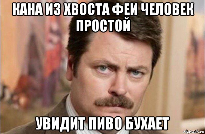 кана из хвоста феи человек простой увидит пиво бухает, Мем  Я человек простой