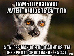 ламы признают аутентичность сутт пк а ты гер ман опять спалился, ты же крипто-христианин, ха-ха)), Мем Я збагоен