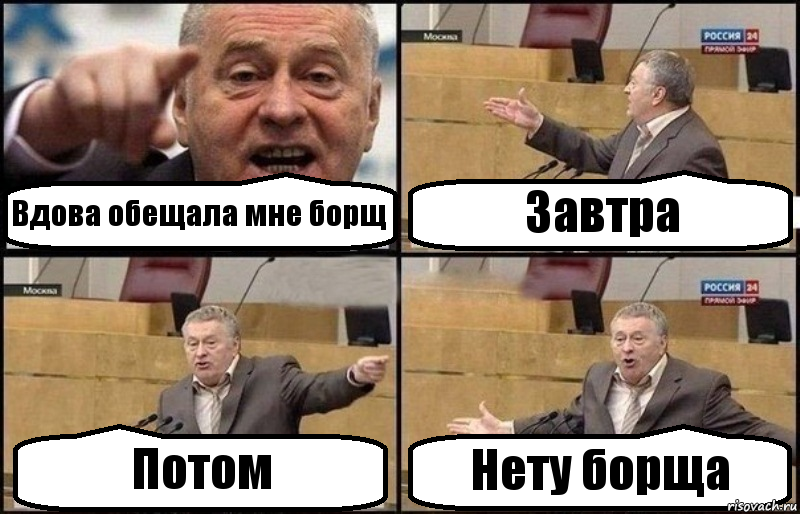 Вдова обещала мне борщ Завтра Потом Нету борща, Комикс Жириновский