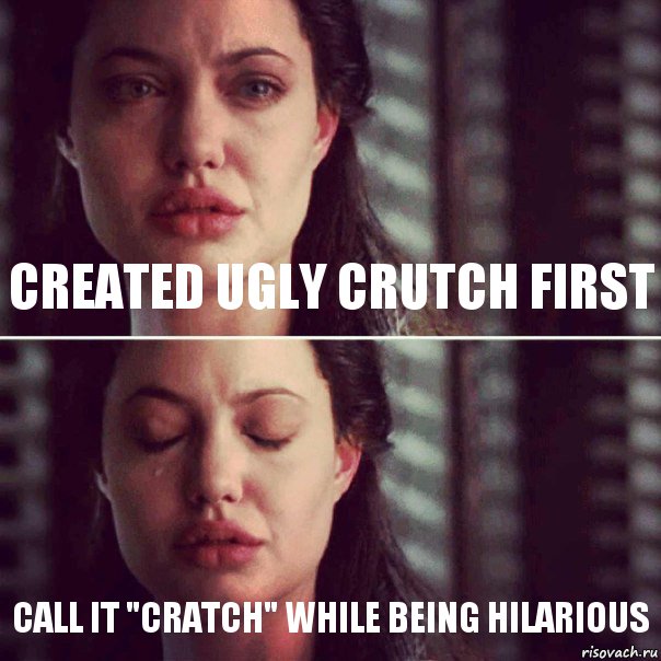 CREATED UGLY CRUTCH FIRST CALL IT "CRATCH" WHILE BEING HILARIOUS, Комикс Анджелина Джоли плачет