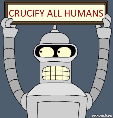 crucify all humans, Комикс Бендер с плакатом