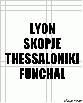 LYON
SKOPJE
THESSALONIKI
FUNCHAL, Комикс  бумага