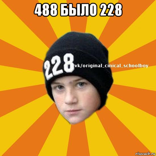 488 было 228 , Мем  Циничный школьник