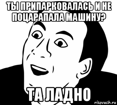 ты припарковалась и не поцарапала машину? та ладно, Мем  Да ладно