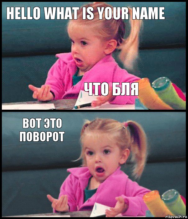 Hello what is your name ЧТО БЛЯ ВОТ ЭТО ПОВОРоТ , Комикс  Возмущающаяся девочка