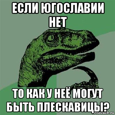 если югославии нет то как у неё могут быть плескавицы?, Мем Филосораптор