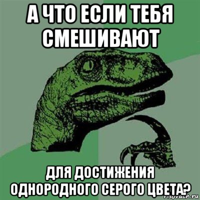 а что если тебя смешивают для достижения однородного серого цвета?, Мем Филосораптор