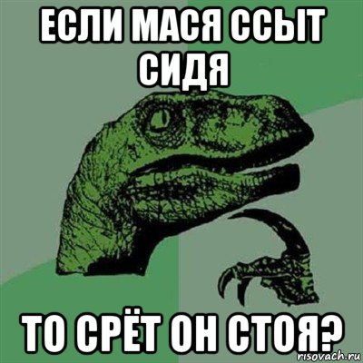 если мася ссыт сидя то срёт он стоя?, Мем Филосораптор