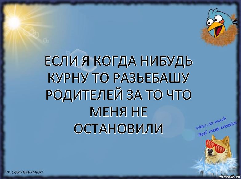 если я когда нибудь курну то разьебашу родителей за то что меня не остановили