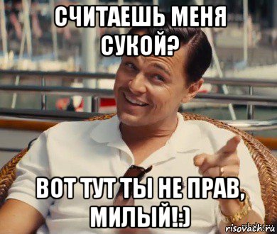 считаешь меня сукой? вот тут ты не прав, милый!:), Мем Хитрый Гэтсби