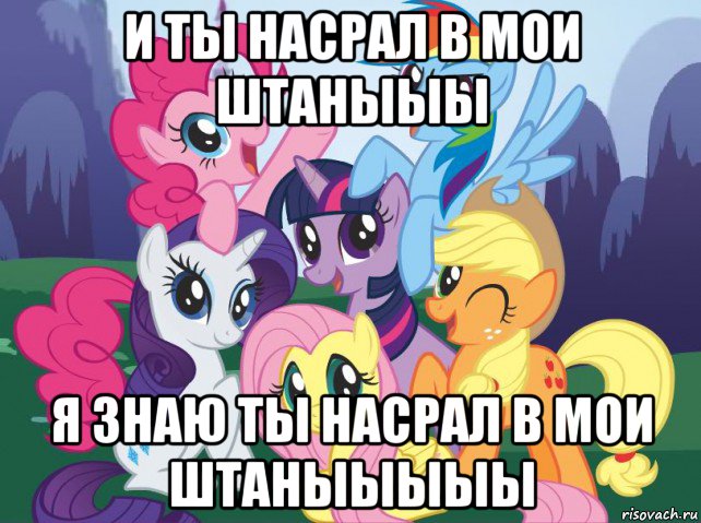 и ты насрал в мои штаныыы я знаю ты насрал в мои штаныыыыы, Мем My little pony