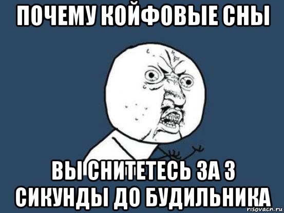 почему койфовые сны вы снитетесь за 3 сикунды до будильника, Мем Ну почему