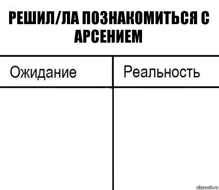 Решил/ла познакомиться с Арсением  , Комикс  Ожидание - реальность