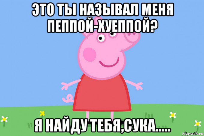 это ты называл меня пеппой-хуеппой? я найду тебя,сука....., Мем Пеппа