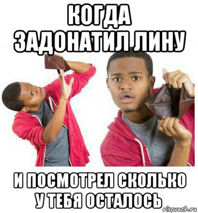 когда задонатил лину и посмотрел сколько у тебя осталось, Мем  Пустой кошелек