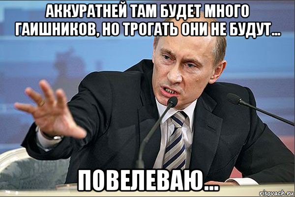 аккуратней там будет много гаишников, но трогать они не будут... повелеваю..., Мем Путин