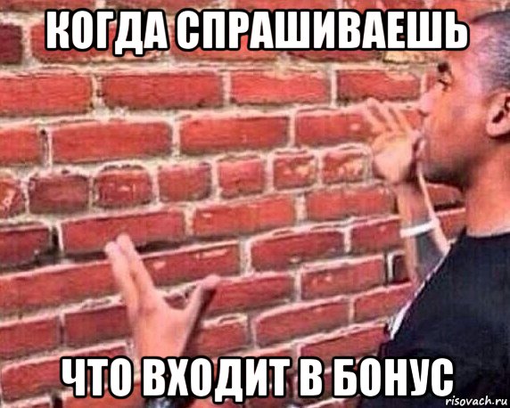 когда спрашиваешь что входит в бонус, Мем разговор со стеной