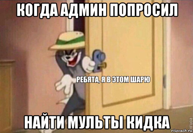 когда админ попросил найти мульты кидка, Мем    Ребята я в этом шарю