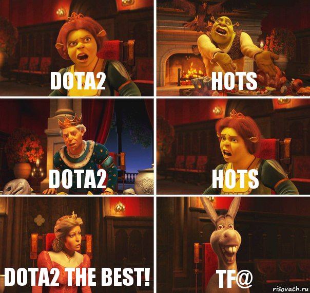 DOTA2 HOTS DOTA2 HOTS DOTA2 the BEST! TF@, Комикс  Шрек Фиона Гарольд Осел