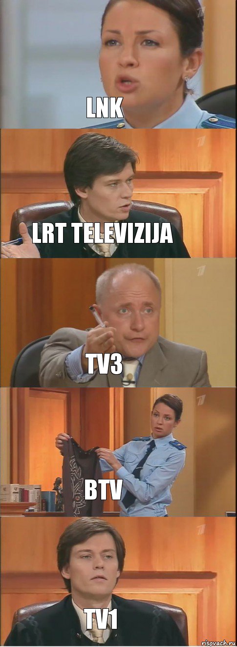 LNK LRT televizija TV3 BTV TV1, Комикс Суд