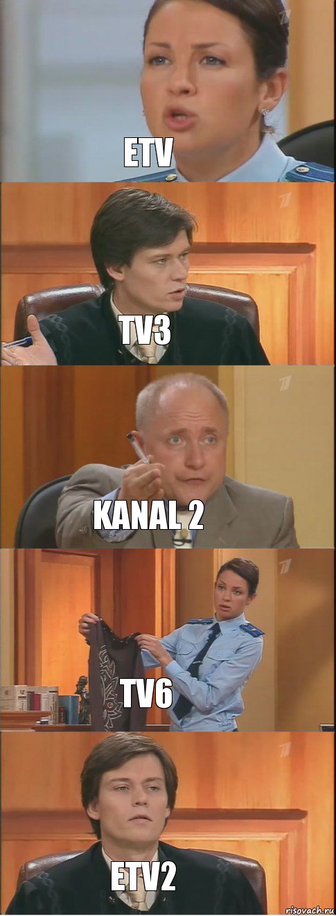 ETV TV3 Kanal 2 TV6 ETV2, Комикс Суд