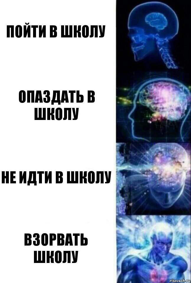 пойти в школу опаздать в школу не идти в школу взорвать школу, Комикс  Сверхразум