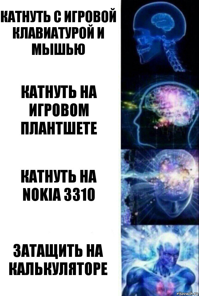 Катнуть с игровой клавиатурой и мышью Катнуть на игровом плантшете Катнуть на nokia 3310 Затащить на калькуляторе, Комикс  Сверхразум