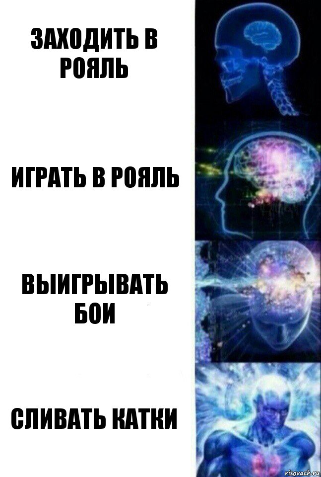 Заходить в рояль Играть в рояль Выигрывать бои Сливать катки, Комикс  Сверхразум