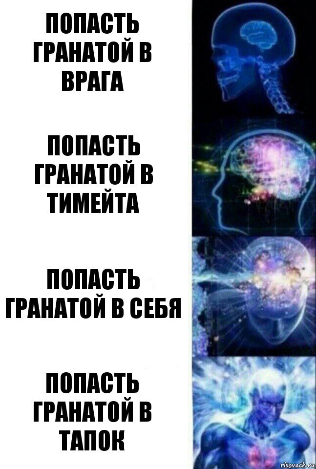 Попасть гранатой в врага Попасть гранатой в тимейта Попасть гранатой в себя Попасть гранатой в тапок, Комикс  Сверхразум