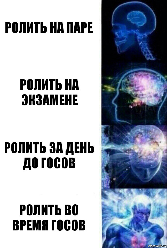 Ролить на паре Ролить на экзамене Ролить за день до госов Ролить во время госов, Комикс  Сверхразум