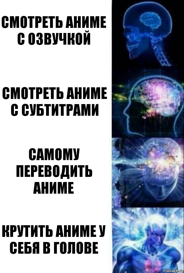 Смотреть аниме с озвучкой Смотреть аниме с субтитрами Самому переводить аниме Крутить аниме у себя в голове, Комикс  Сверхразум