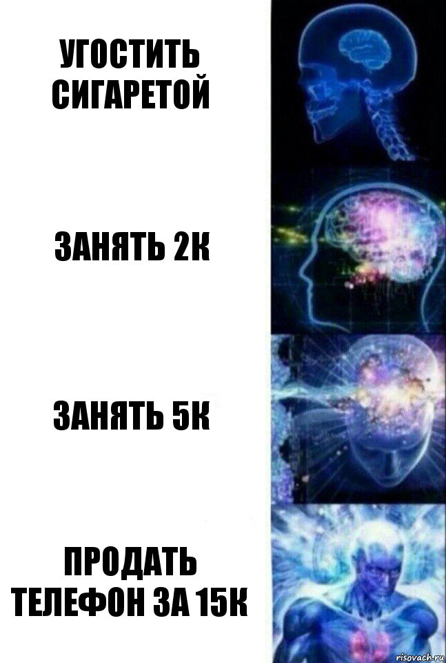 угостить сигаретой занять 2к занять 5к продать телефон за 15к, Комикс  Сверхразум