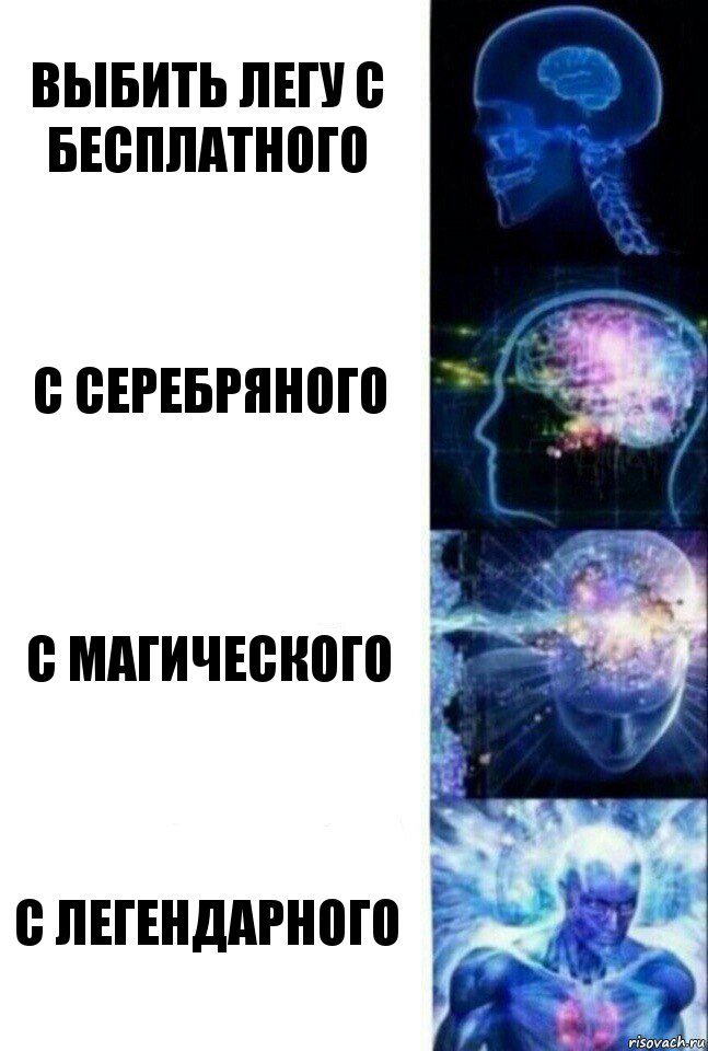 Выбить легу с бесплатного С серебряного С магического С легендарного, Комикс  Сверхразум