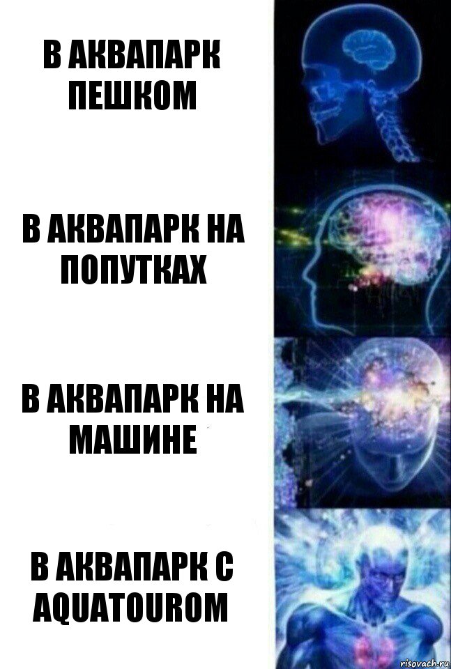 В аквапарк пешком В аквапарк на попутках в аквапарк на машине в аквапарк с aquatourом, Комикс  Сверхразум