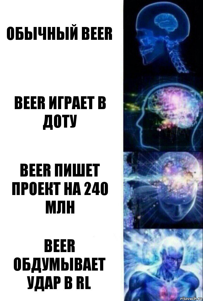 Обычный Beer Beer играет в Доту Beer пишет проект на 240 млн Beer обдумывает удар в RL, Комикс  Сверхразум