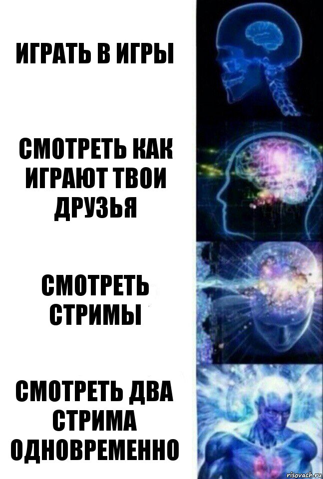 Играть в игры Смотреть как играют твои друзья Смотреть стримы смотреть два стрима одновременно, Комикс  Сверхразум