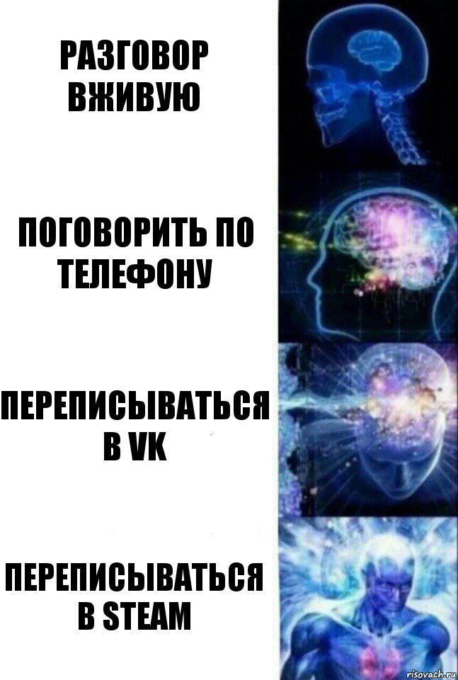 разговор вживую поговорить по телефону переписываться в vk переписываться в steam, Комикс  Сверхразум