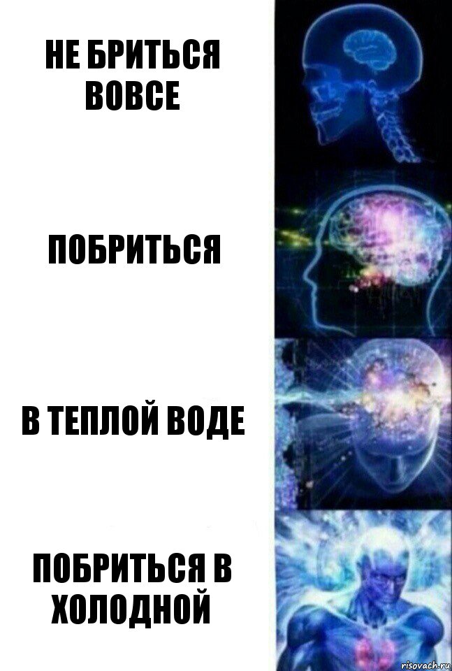 Не бриться вовсе Побриться в теплой воде Побриться в холодной, Комикс  Сверхразум