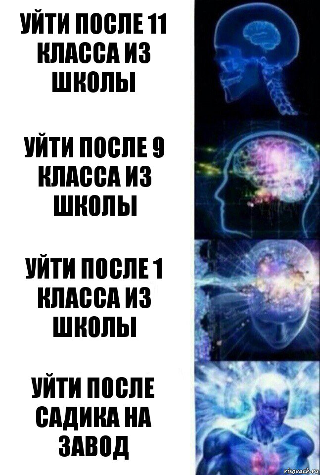 Уйти после 11 класса из школы Уйти после 9 класса из школы Уйти после 1 класса из школы Уйти после садика на завод, Комикс  Сверхразум